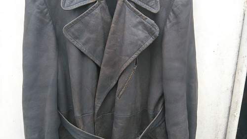 german army officer Leather Trench Coat