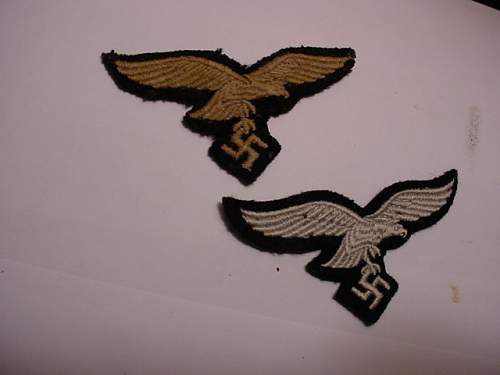 2 luft cap eagles on black,Herman Goering Div?