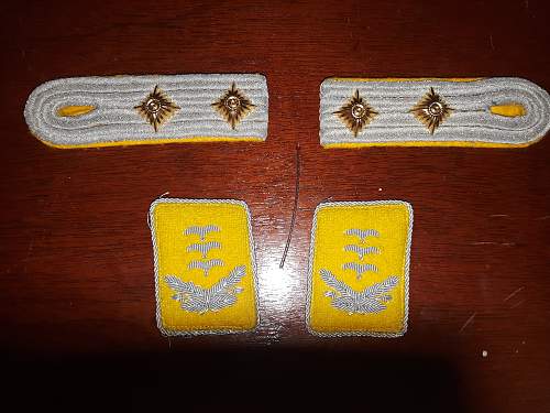 Luftwaffe collar tabs and shoulder boards