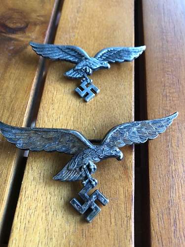 Luftwaffe breast eagle and visor eagle.... Real or fake??