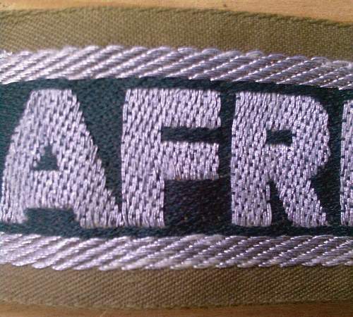 Afrika Korps Cuff title - aye or nay