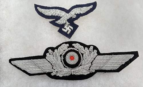 Bullion Luftwaffe Cap Insignias