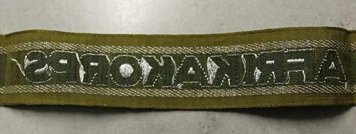 The Afrikakorps cuff title