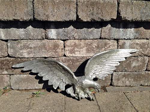 Large aluminum (?) eagle.