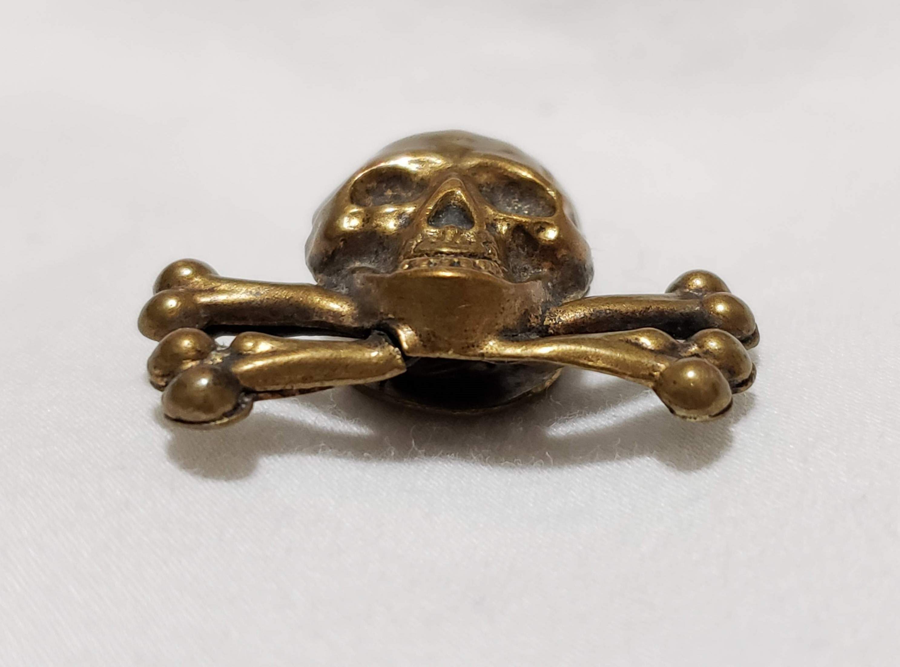 Two NEW German Brass Gold Skull and Cross Bones Blazer Buttons 3/4