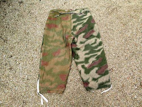 Tan and Water camouflage to white reversible winter pants