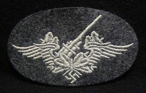 Flak Gunner Qualification Sleeve Patch