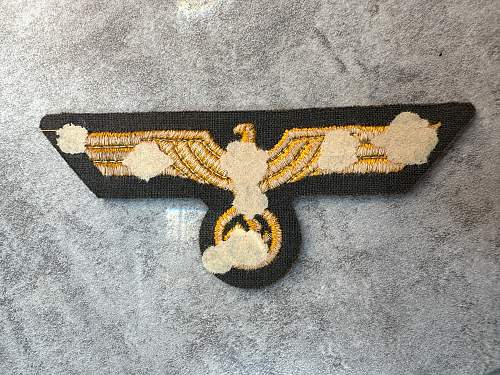 Kriegsmarine Costal Artillery Breast Eagle and Overseas Cap Eagle fresh finds need opinion