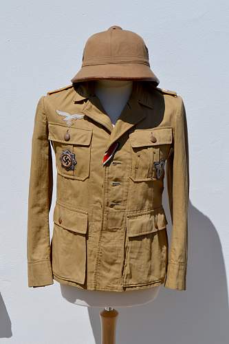 Luftwaffe tropical tunic to a Feldwebel, w/ DkiG