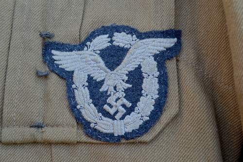 Luftwaffe tropical tunic to a Feldwebel, w/ DkiG