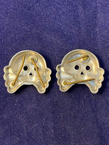 Are These an Original Pair of Panzer Collar Totenkopfs?