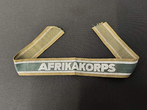Afrikakorps cuff title coming up at work