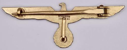 Kriegsmarine aluminium breast eagle &quot;Schwerin Berlin 68&quot;