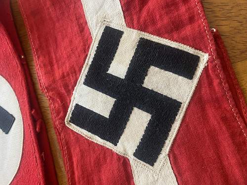 New purchases HJ cotton and NSDAP wool armbands