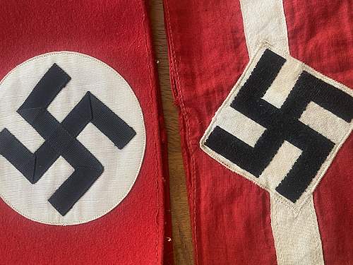 New purchases HJ cotton and NSDAP wool armbands