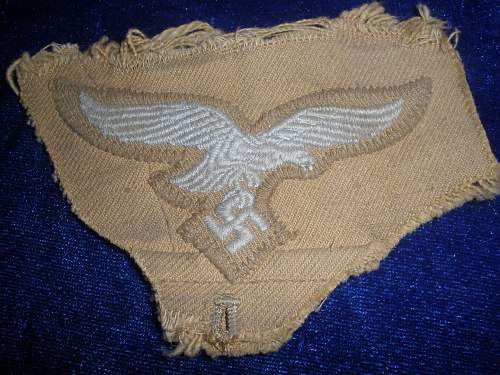 Luftwaffe tropical eagle, cut off tunic.