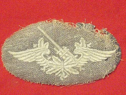 Luftwaffe Flak Artillery qualification arm badge.