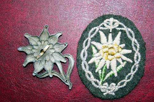 Edelweiss cap and cloth insignia - Good or bad?