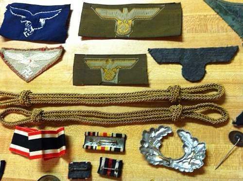 WWII German insignia LOT for sale--SS Afrika Korps Luftwaffe etc