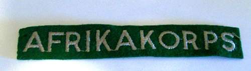 Afrika Korps Cuff Title??