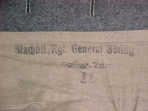 General Goering Wach Batallion tunic and cap