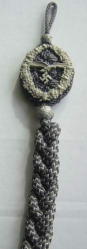 Luftwaffe marksmans lanyard