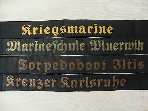 My Kriegsmarine cap tally collection