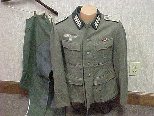 Engineer Officers Tunic with train ticket and receipt.