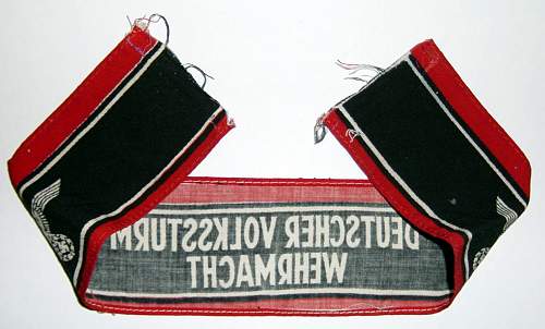 Volkssturm armband... opinios please!