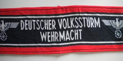 Volkssturm armband... opinios please!