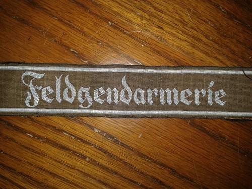 Feldgendarmerie cuff title, opinions needed