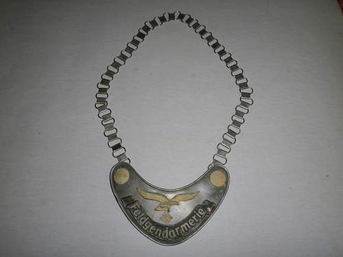 LW Feldgendarmerie gorget