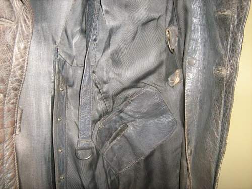 Army infantry officers full length leather coat