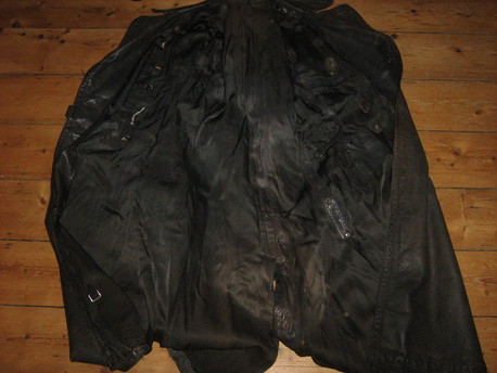 Army infantry officers full length leather coat