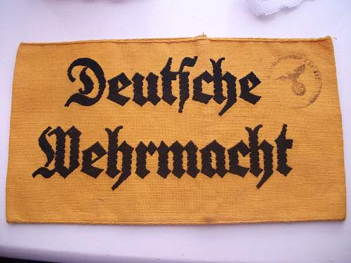 Deutsche wehrmacht armband received today