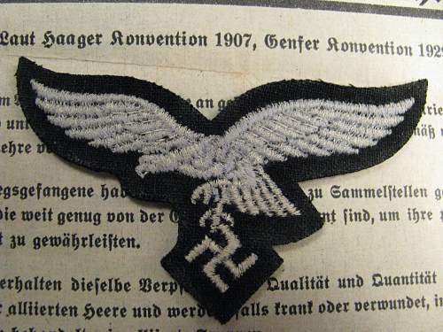 Hg luftwaffe m43 cap eagle ???