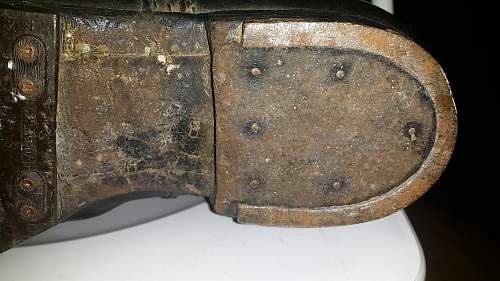 German boots for motorcycle or tank with swastika mark