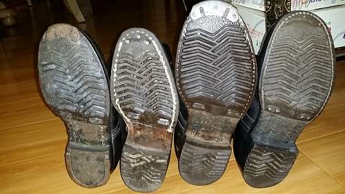 German boots for motorcycle or tank with swastika mark