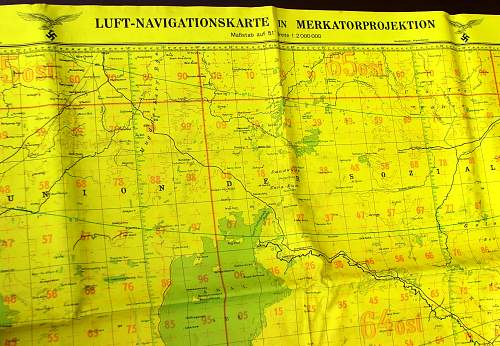 Luftwaffe night navigation flight map.