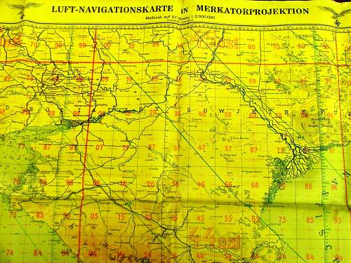Luftwaffe night navigation flight map.