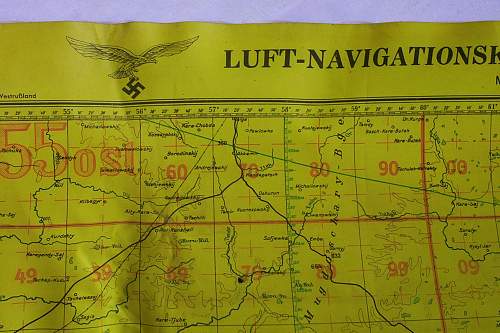 Luftwaffe night navigation flight map.