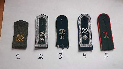 German shoulder straps and other insignia - please help me identify what they all stand for!