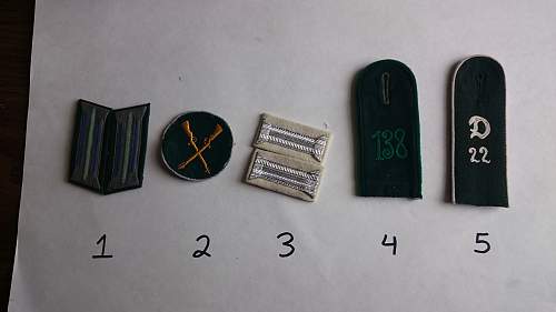 German shoulder straps and other insignia - please help me identify what they all stand for!