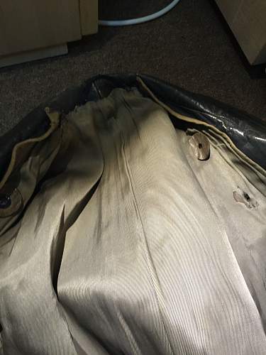 Long Leather Officers Coat restoration