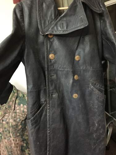 Long Leather Officers Coat restoration