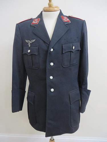 LW Offcier Flak artillery uniform - postwar West German converted tunic