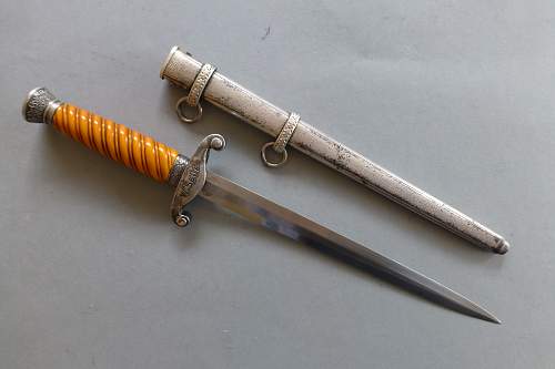 Early personalized Heer dagger by Christianswerk with Klaas fittings and Slant grip