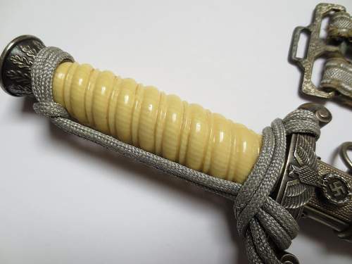 Army dagger w/ artificial ivory grip