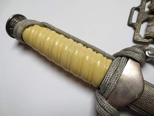 Army dagger w/ artificial ivory grip