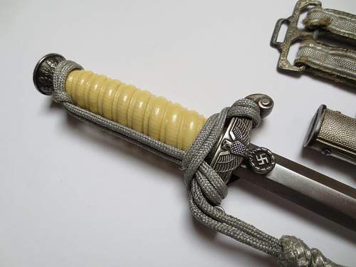 Army dagger w/ artificial ivory grip